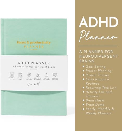 ADHD Planner for Adults: Focus and Productivity Planner - A planner for Neurodivergent Brains - Organization, Goal-Setting, and Time Management - Gift for Men and Women with ADHD