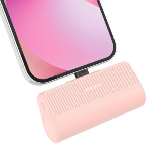 atgih portable charger for iphone,5000mah ultra-compact small portable charger compatible with iphone 6/7/8/se/11/xr/12/12 pro max/13/13 pro max/14/14 pro max/14 plus/airpods series（pink）