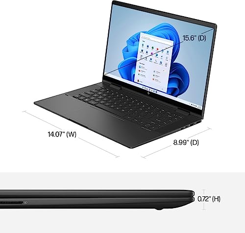 HP Envy x360 Convertible 2-in-1 Media Laptop, 15.6" Full HD Touchscreen, 6-Core AMD Ryzen 5 7530U, 32GB RAM, 1TB SSD, Backlit Keyboard, Windows 11, HDMI, USB-C, Black,