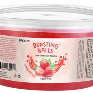 Strawberry Boba Pearls, Strawberry Popping Boba Bursting Boba, Strawberry Bubble Tapioca Pearls For Bubble Tea 1 Pound (Strawberry, 1 LB Pack of 1)