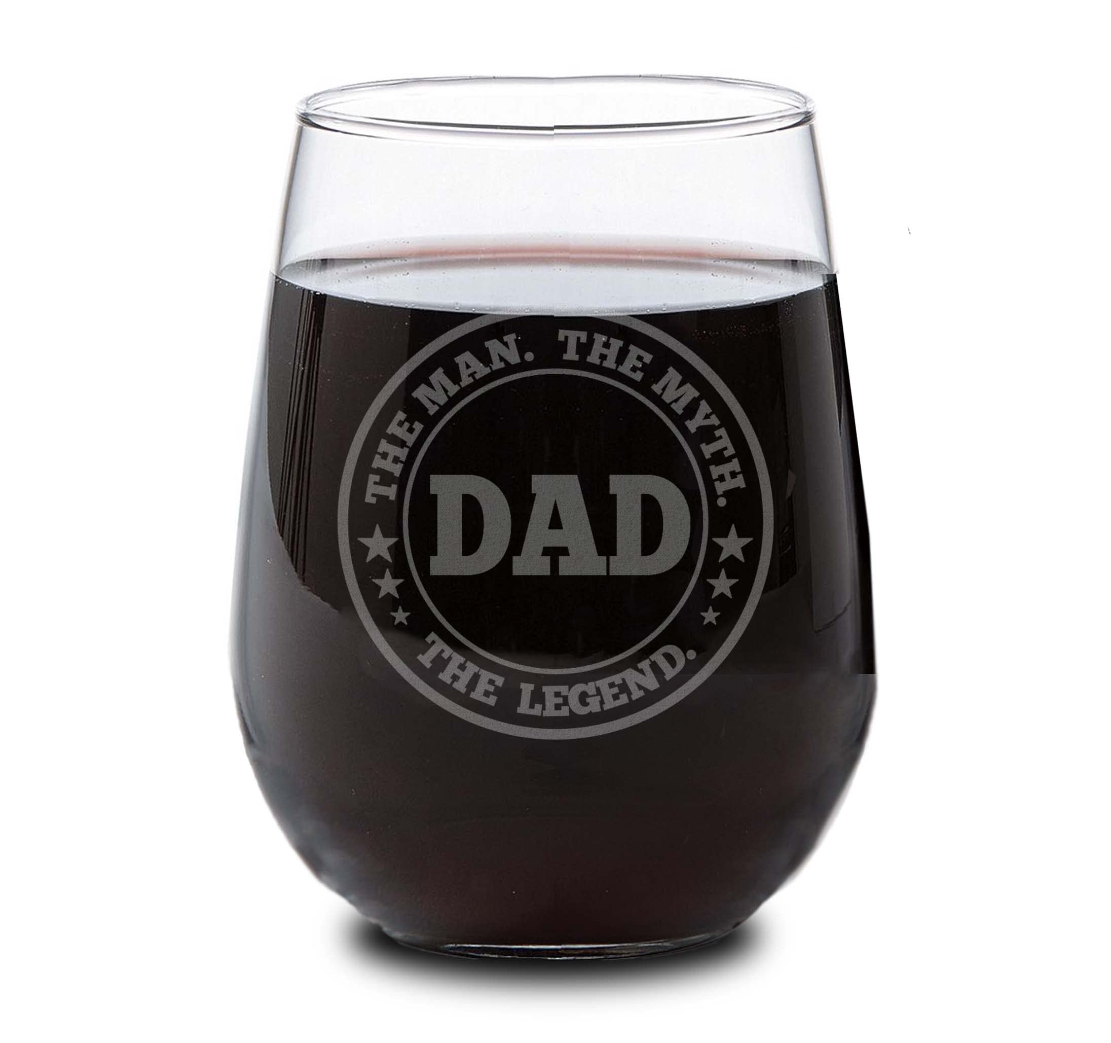 MYETCHEY Dad The Man The Myth The Legend, Wine Glass, Wine Glasses for Dad, Grandpa Wine Glass, Father's Day Gifts, Personalized Wine Glass