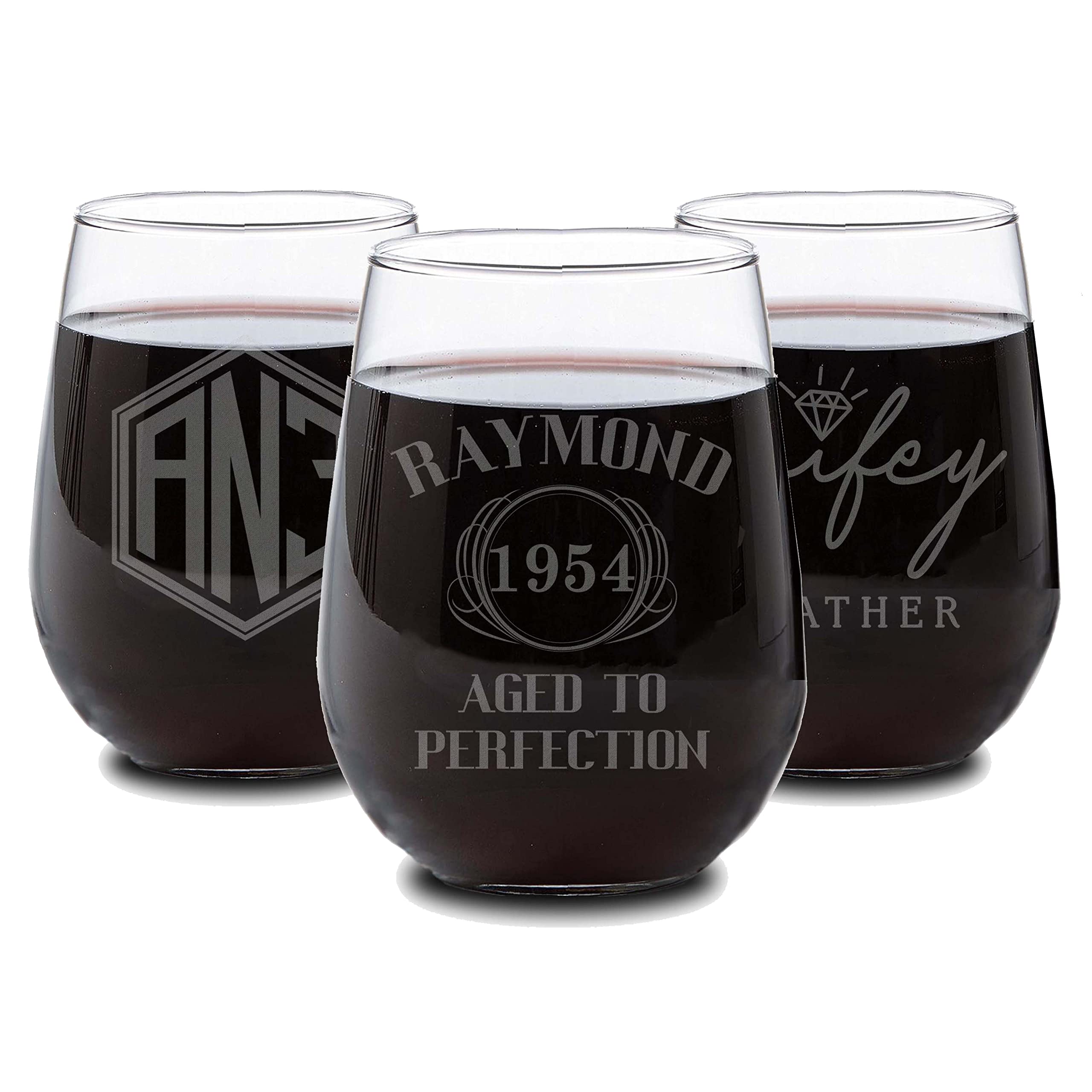 MYETCHEY Dad The Man The Myth The Legend, Wine Glass, Wine Glasses for Dad, Grandpa Wine Glass, Father's Day Gifts, Personalized Wine Glass