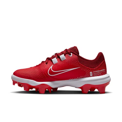 Nike Women's Hyperdiamond 4 Pro Molded Softball Cleats Red | White Size 9.5 Medium