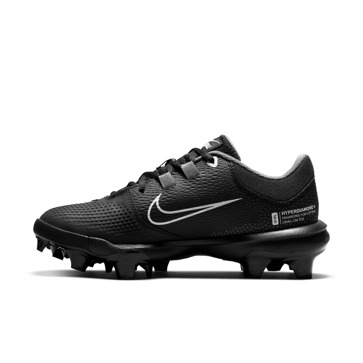 Nike Women's Hyperdiamond 4 Pro Molded Softball Cleats Black | White Size 6.5 Medium