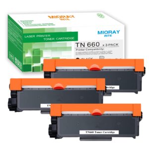 miorayinte tn660 tn-660 tn630 tn-630 toner compatible for brother hl-l2300d hl-l2380dw hl-l2320d mfc-l2700dw dcp-l2540dw printers, 3-pack black toner cartridge, individually packaged