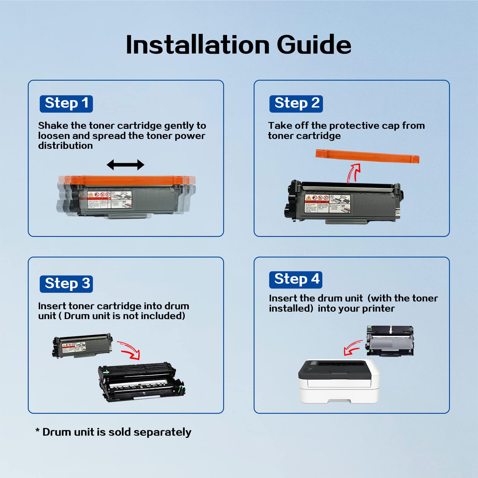 MIORAYINTE TN660 TN-660 TN630 TN-630 Toner Compatible for Brother HL-L2300D HL-L2380DW HL-L2320D MFC-L2700DW DCP-L2540DW Printers, 3-Pack Black Toner Cartridge, Individually Packaged