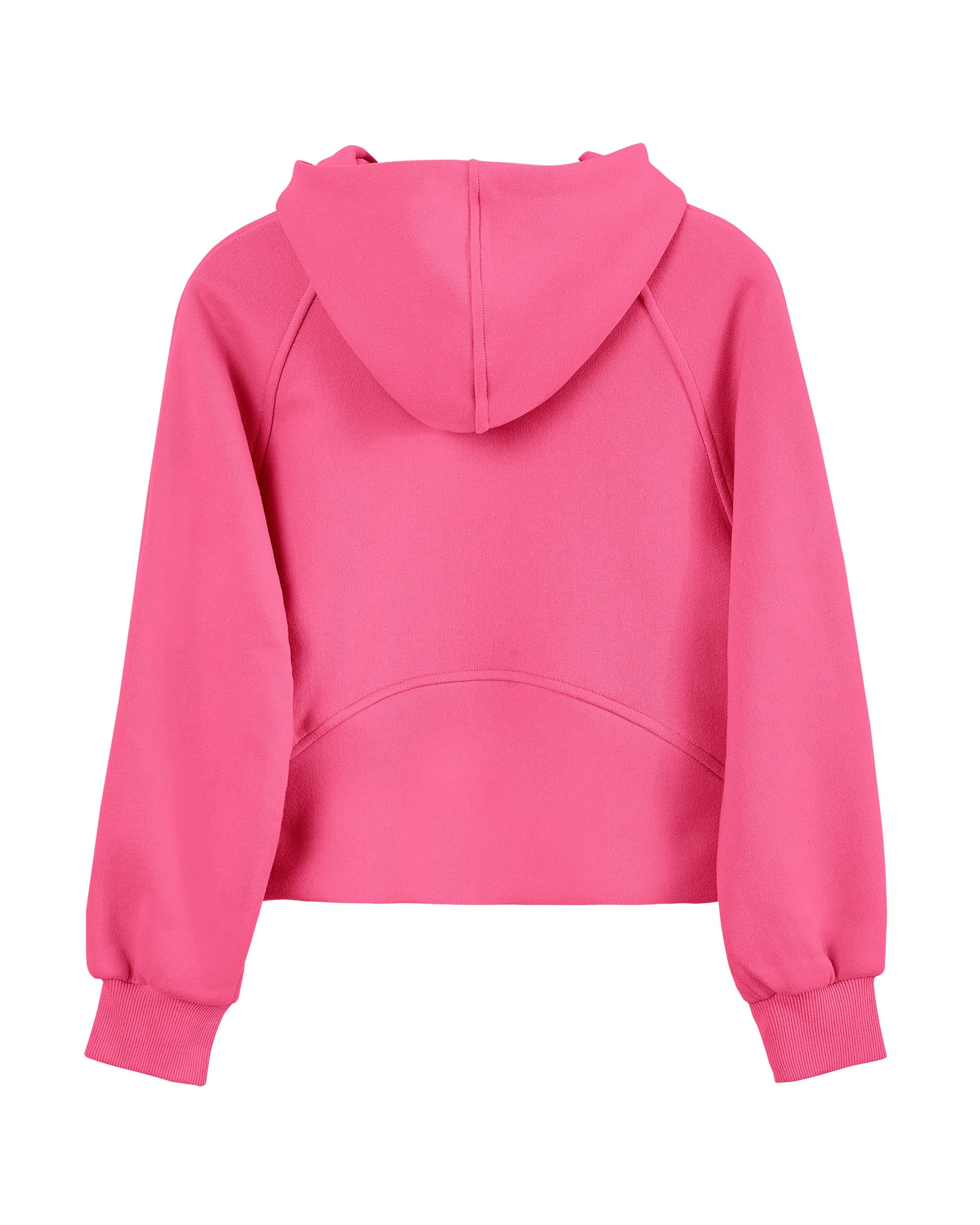 Girls' Hoodies Sweatshirts Half Zipper Pullover Crop Tops for Teen Girls Long Sleeve Sweater Thumb Hole Pink Red