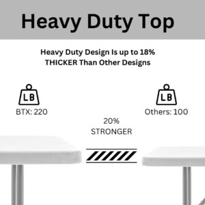 BTEXPERT 6-Foot-72 Long White Granite Plastic Folding Seminar Training Table Portable 18" Wide Narrow, 29" High, Events Indoor Outdoor Lightweight Set of 2