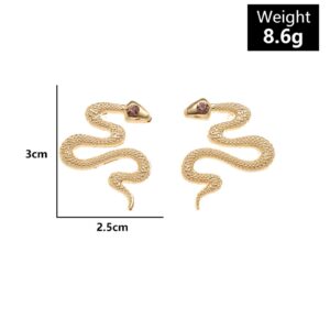 Yheakne Vintage Snake Stud Earrings Gold Snake Drop Earrings Gothic Serpent Earrings Punk Viper Cobra Earrings Jewelry for Women and Girls