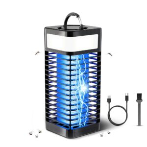 gkkown bug zapper outdoor and indoor, mosquito zapper, fly zapper, electric rechargeable cordless waterproof mosquito trap, mosquito killer lamp for home, patio, camping and rv, usb battery powered