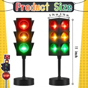 Traffic Light Lamp Color Change Mini Stop Light Lamp 11 Inch Stop Sign Room Decor USB Traffic Light Cool Decorative Traffic Light Desk Lamp for Boys Girls Kids Room Party Decorations (2 Pcs)