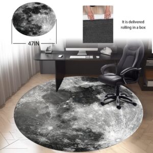 Khalidah Office Chair Mat for Hardwood & Tile Floor, 47" × 47" Computer Chair Mat for Rolling Chair, Large Floor Protector Rug, Multi-Purpose Floor Protector for Home Office, Not for Carpet