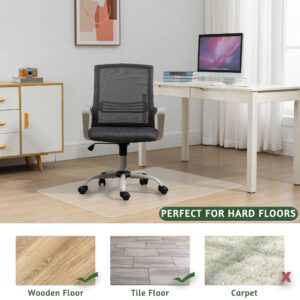 Futurwit Office Chair Mat for Hardwood Floor, 48" x 30" Clear Desk Chair Mat, Transparent Plastic Chair Mat for Rolling Chairs, Easy to Clean (Rectangle)