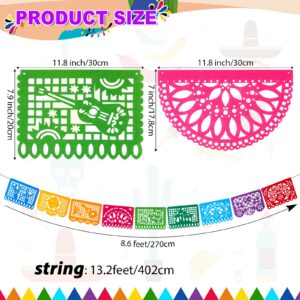 Oudain 10 Pack Fiesta Party Decoration Mexican Party Banners 164 Ft Felt Cinco de Mayo Papel Picado Banner for Mexican Theme Day of The Dead Dia De Los Muertos Party Supplies