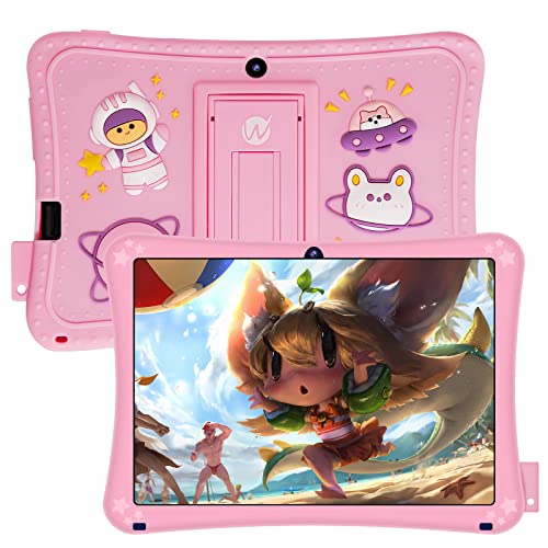 WeTap Kids Tablet Android Tablets丨Android 11 Tablet for Kids 2+32 GB Toddler Tablet 1024x600 IPS Touch Screen Dual Camera WiFi 5.0 Parental Control with Kid-Proof Case (Pink)…