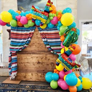 cinco de mayo mexican fiesta party decorations 132pcs fiesta balloon garland arch kit cactus llama foil balloon for baby shower birthday mexica cinco de mayo party decor