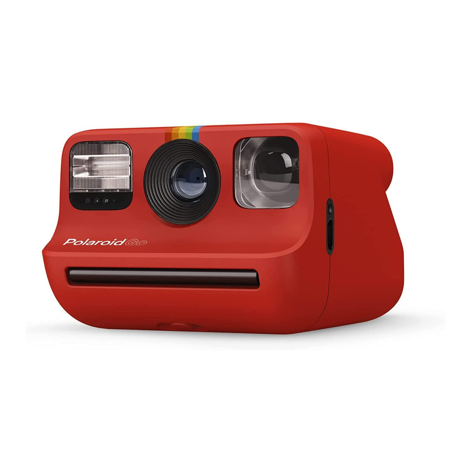 Polaroid GO Instant Mini Self-Timer Portable Camera (Red) Bundle with GO Color Film - 5 Twin Packs, and Instax Film Kit with 3 Magnetic and 10 Hanging Frames and Storage Box (7 Items)