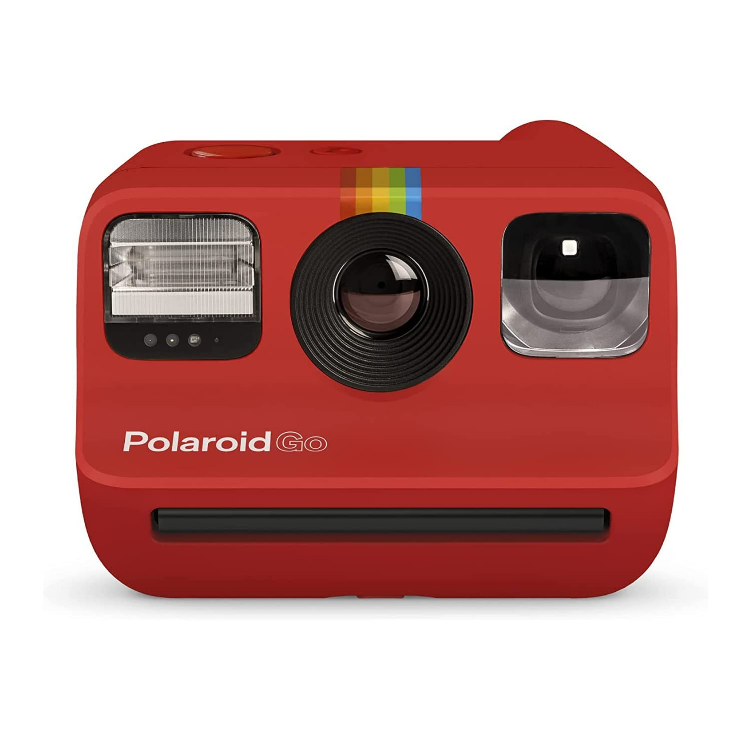 Polaroid GO Instant Mini Self-Timer Portable Camera (Red) Bundle with GO Color Film - 5 Twin Packs, and Instax Film Kit with 3 Magnetic and 10 Hanging Frames and Storage Box (7 Items)