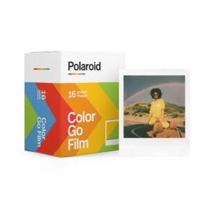 Polaroid GO Instant Mini Self-Timer Portable Camera (Red) Bundle with GO Color Film - 5 Twin Packs, and Instax Film Kit with 3 Magnetic and 10 Hanging Frames and Storage Box (7 Items)