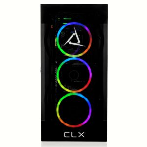 CLX Set Gaming Desktop - Liquid Cooled AMD Ryzen 9 7900X 4.7GHz 12-Core Processor 32GB DDR5 5200MHz Memory GeForce RTX 4070 Ti 12GB GDDR6X Graphics 1TB NVMe M.2 SSD 4TB HDD WiFi Windows 11 Home black