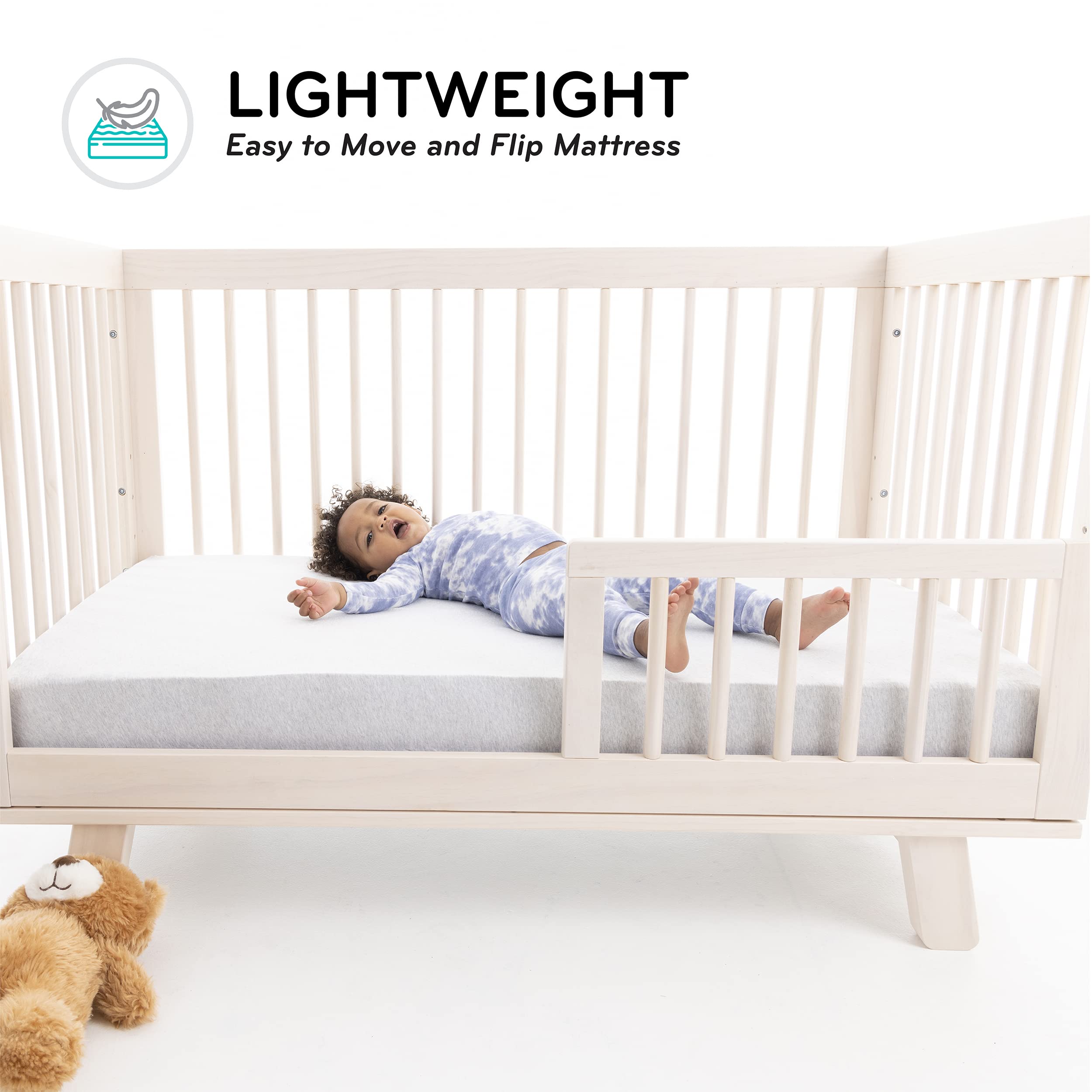 Evenflo Green & Gentle Breathable Crib Mattress - Dual-Sided Comfort for Infants & Toddlers with Water Resistant Cover, GreenGuard Gold Certified for Safety