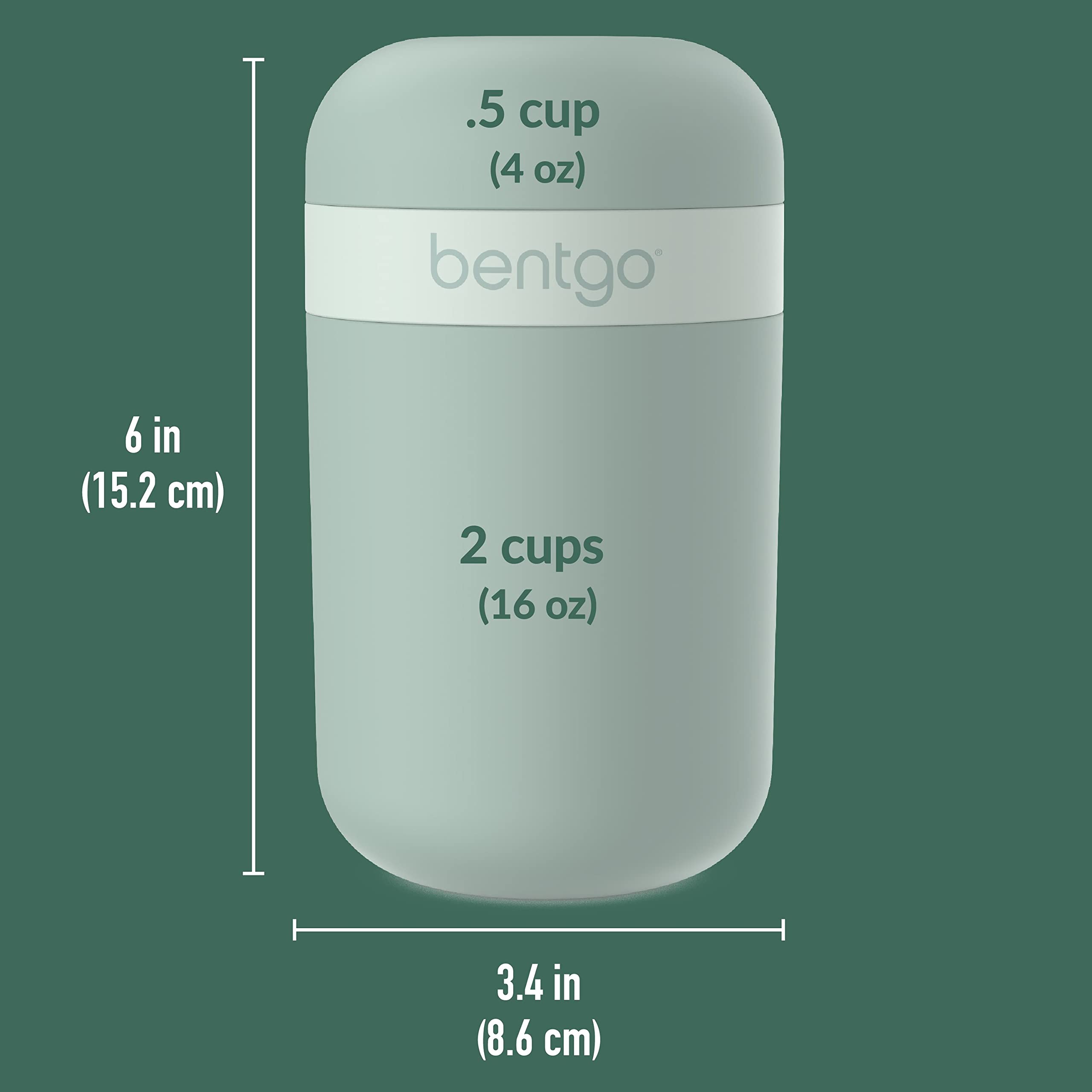 Bentgo® Snack Cup - Reusable Snack Container with Leak-Proof Design, Toppings Compartment, and Dual-Sealing Lid, Portable & Lightweight for Work, Travel, Gym - Dishwasher Safe (Mint Green)