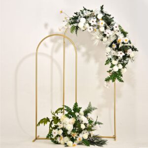 Fullvaseer Gold Wedding Arch Stand Metal Wedding Arch Backdrop Stand for Birthday Party Wedding Ceremony Bridal Decoration(5Ft,6Ft)