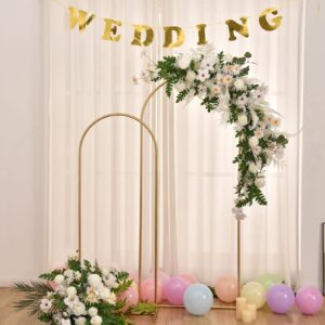 Fullvaseer Gold Wedding Arch Stand Metal Wedding Arch Backdrop Stand for Birthday Party Wedding Ceremony Bridal Decoration(5Ft,6Ft)