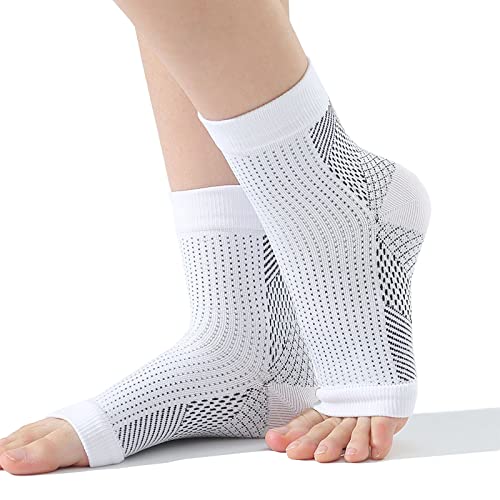 4 Pairs Neuropathy Socks for Women and Men, Soothe Socks for Neuropathy Pain, Toeless Compression Ankle Socks, Ankle Brace Plantar Fasciitis Relief