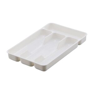bothyi cutlery tray fittings multipurpose organizer with 4 compartments cutlery storage box durable for office kitchen tableware drawer silverware, white