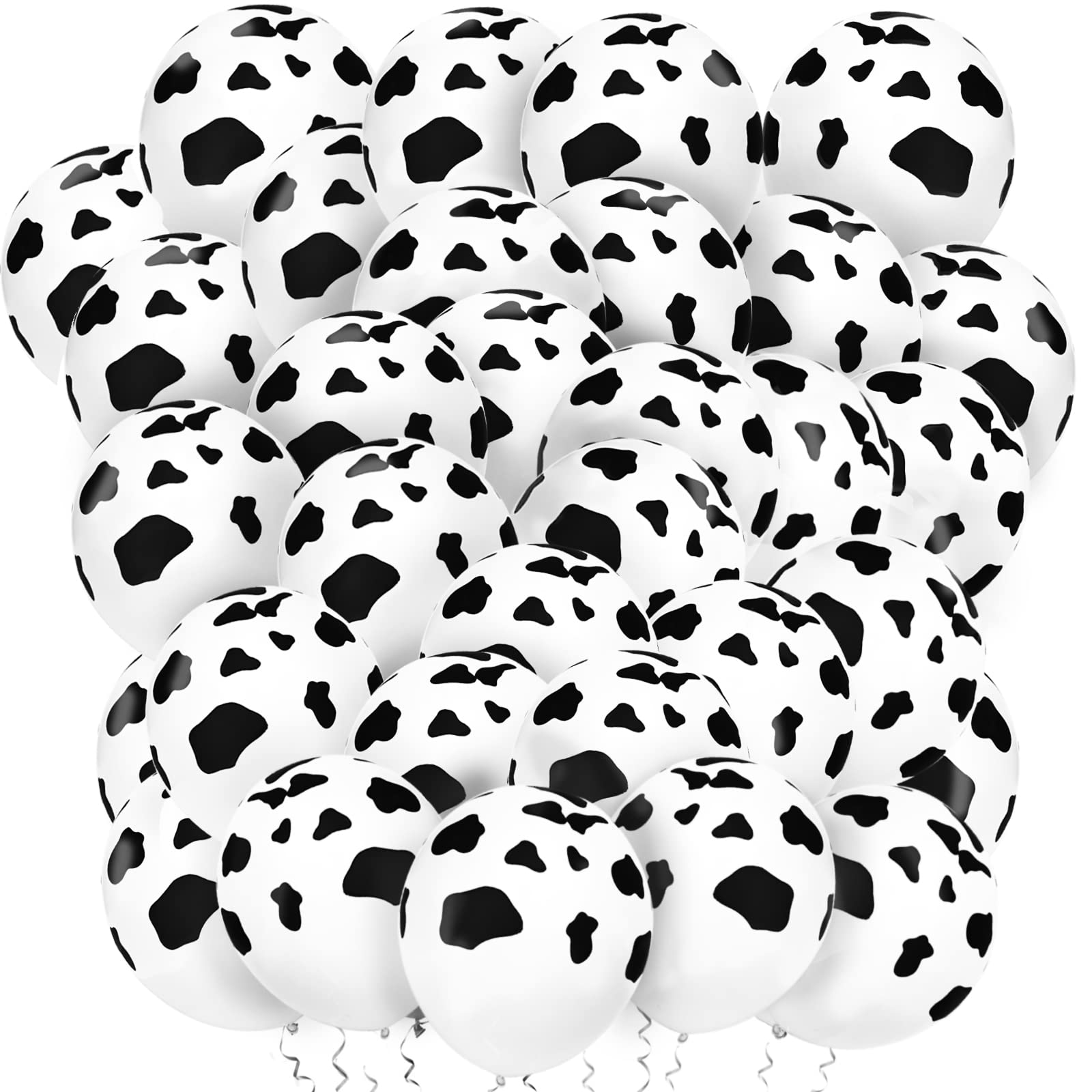 LovesTown 100 PCS Cow Print Balloons, 12 Inch Cow Balloons Latex Balloons for Children Party Cowboy Theme Birthday Party Favor