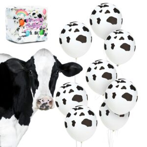 LovesTown 100 PCS Cow Print Balloons, 12 Inch Cow Balloons Latex Balloons for Children Party Cowboy Theme Birthday Party Favor