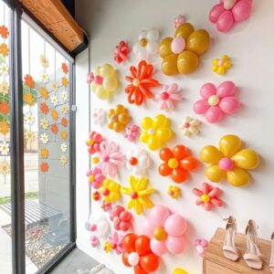 Daisy Groovy Boho Party Hanging Banners and Retro Hippie Party Supplies Decorations Daisy Paper Cutouts for One Two Groovy Themed Baby Girl Birthday Decorations Party Home Classroom Favor Decor