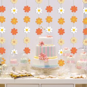 Daisy Groovy Boho Party Hanging Banners and Retro Hippie Party Supplies Decorations Daisy Paper Cutouts for One Two Groovy Themed Baby Girl Birthday Decorations Party Home Classroom Favor Decor