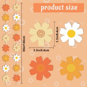 Daisy Groovy Boho Party Hanging Banners and Retro Hippie Party Supplies Decorations Daisy Paper Cutouts for One Two Groovy Themed Baby Girl Birthday Decorations Party Home Classroom Favor Decor