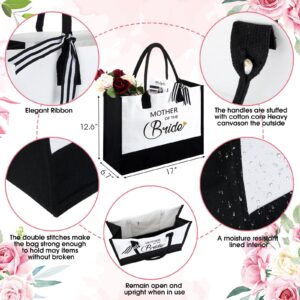 Tudomro 3 Pcs Mrs Gifts Mother of the Groom Bridal Shower Wedding Gifts Tote Bag Makeup Pouch Mother of the Bride Travel Tumbler(Mother of the Bride)