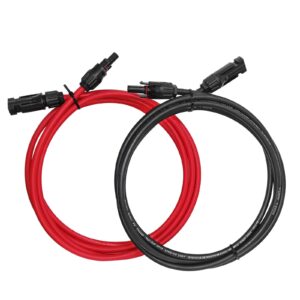 qilucky professional connection 10awg 12awg solar extension cable red+black 4mm²/6mm² voltage class 1500v. mounted solar plug male and female connectors for solar panel wire (6mm²-10awg, 6ft.)