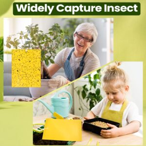 100 Pcs Double Sided Sticky Traps for Flying Plant Insect Like White Flies Aphids 6 x 8 Inch Sticky Gnat Traps Killer Fruit Fly Traps for Indoor Outdoor Including Twist Ties, Yellow