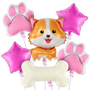katchon, dog balloon for puppy party - 28 inch, pack of 6 | paw balloons, puppy birthday decorations | puppy balloons for birthday party, dog birthday party supplies | dog balloons, puppy decorations
