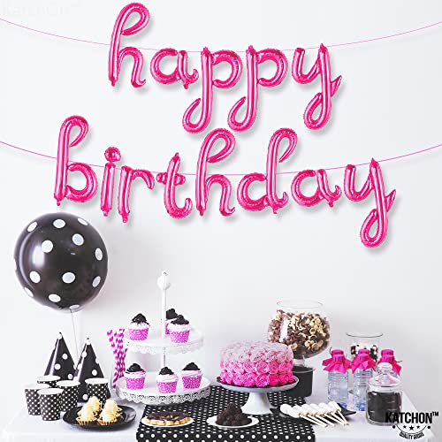 KatchOn, Pink Happy Birthday Balloon Banner - 16 Inch | Happy Birthday Balloons Letters, Hot Pink Birthday Decorations | Hot Pink Happy Birthday Banner, Pink Party Decorations | Pink Birthday Banner