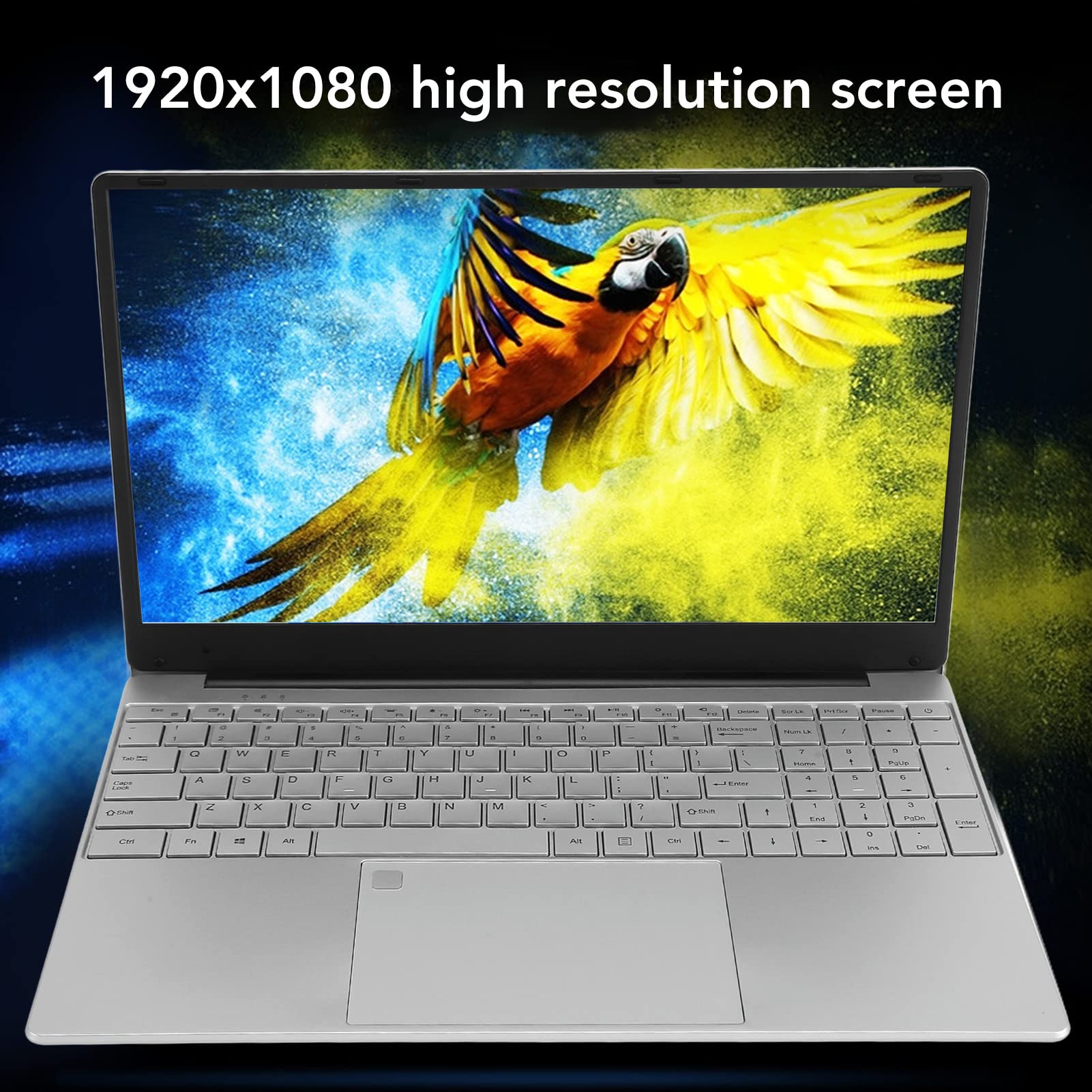 Acogedor Laptop Computer, 15.6in N5095CPU 1920x1080 IPS HD Screen Laptop, 16GB RAM, 128GB ROM, with Fingerprint Unlock, for 11