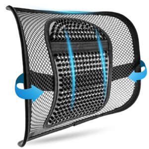 YINSHENG Mesh Back Lumbar Support, Mesh Back Support Seat Cushion Air Flow Chair Back Support with Elastic Strap Back Rest for Home Office Chair Car Seat Back Pain Relief