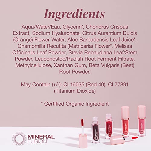 Mineral Fusion 2-in-1 Lip & Cheek Stain Rose, 0.10 fl oz, Rosey Pink hydrating, long-lasting, matte lip and cheek color