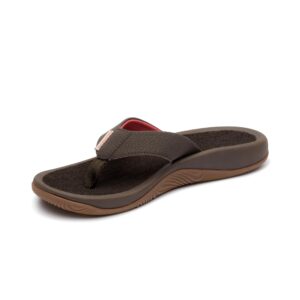 grundéns women's deck-mate 3-point sandal, dark brown, 9