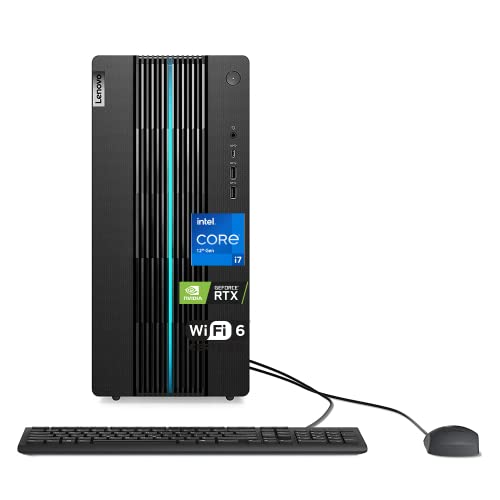 Lenovo IdeaCentre 5 Gaming Desktop, 12th Gen Intel Core i7-12700 Processor, GeForce RTX 3060, 32GB RAM, 1TB PCIe SSD + 2TB HDD, RJ45, DP, HDMI, Wired KB & Mouse, Wi-Fi 6, Windows 11 Home, Black