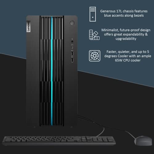 Lenovo IdeaCentre 5 Gaming Desktop, 12th Gen Intel Core i7-12700 Processor, GeForce RTX 3060, 32GB RAM, 1TB PCIe SSD + 2TB HDD, RJ45, DP, HDMI, Wired KB & Mouse, Wi-Fi 6, Windows 11 Home, Black