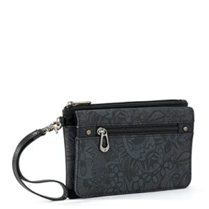 Sakroots Corin Smartphone Flap Crossbody in Eco-Twill, Black Spirit Desert