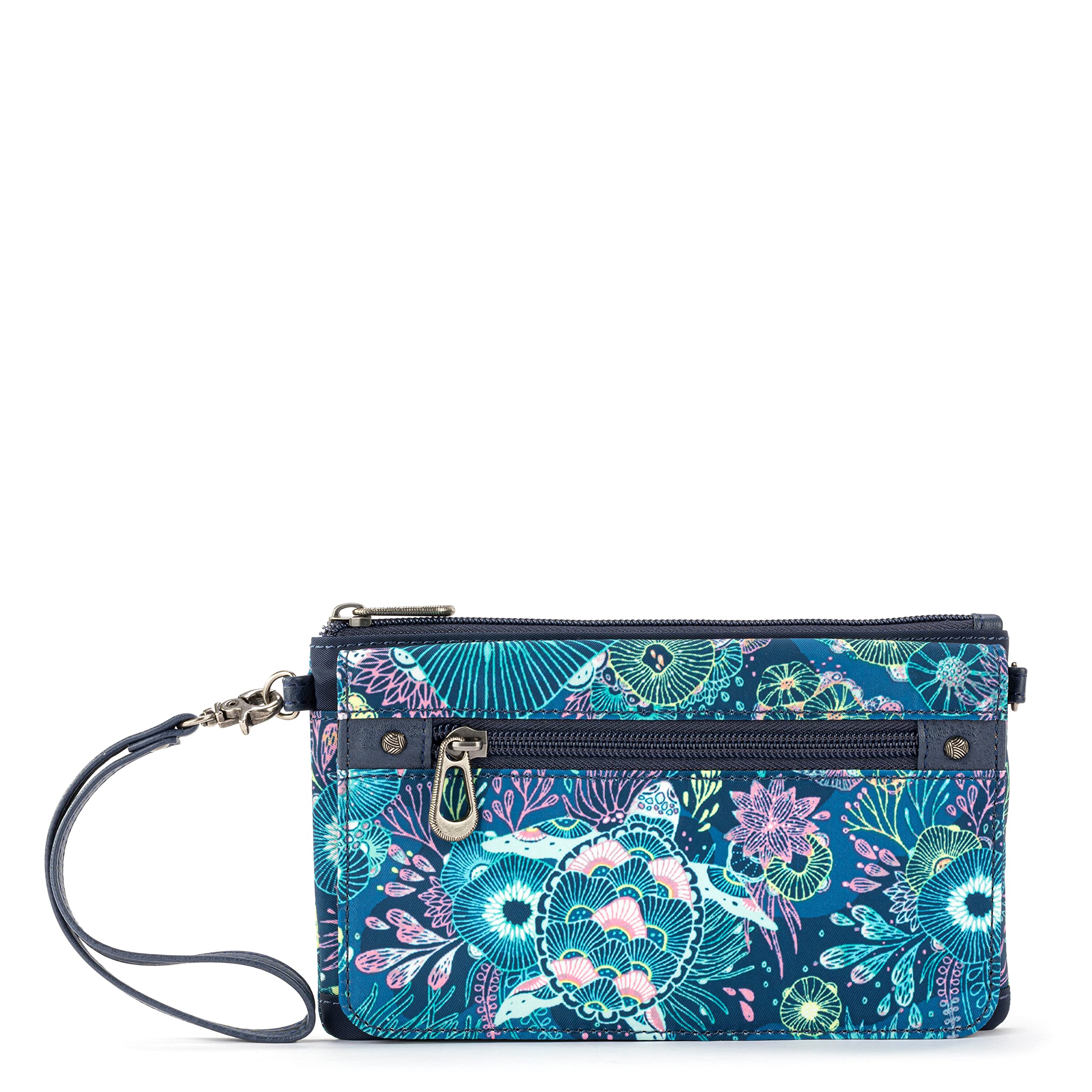 Sakroots Corin Smartphone Flap Crossbody in Eco-Twill, Royal Blue Seascape