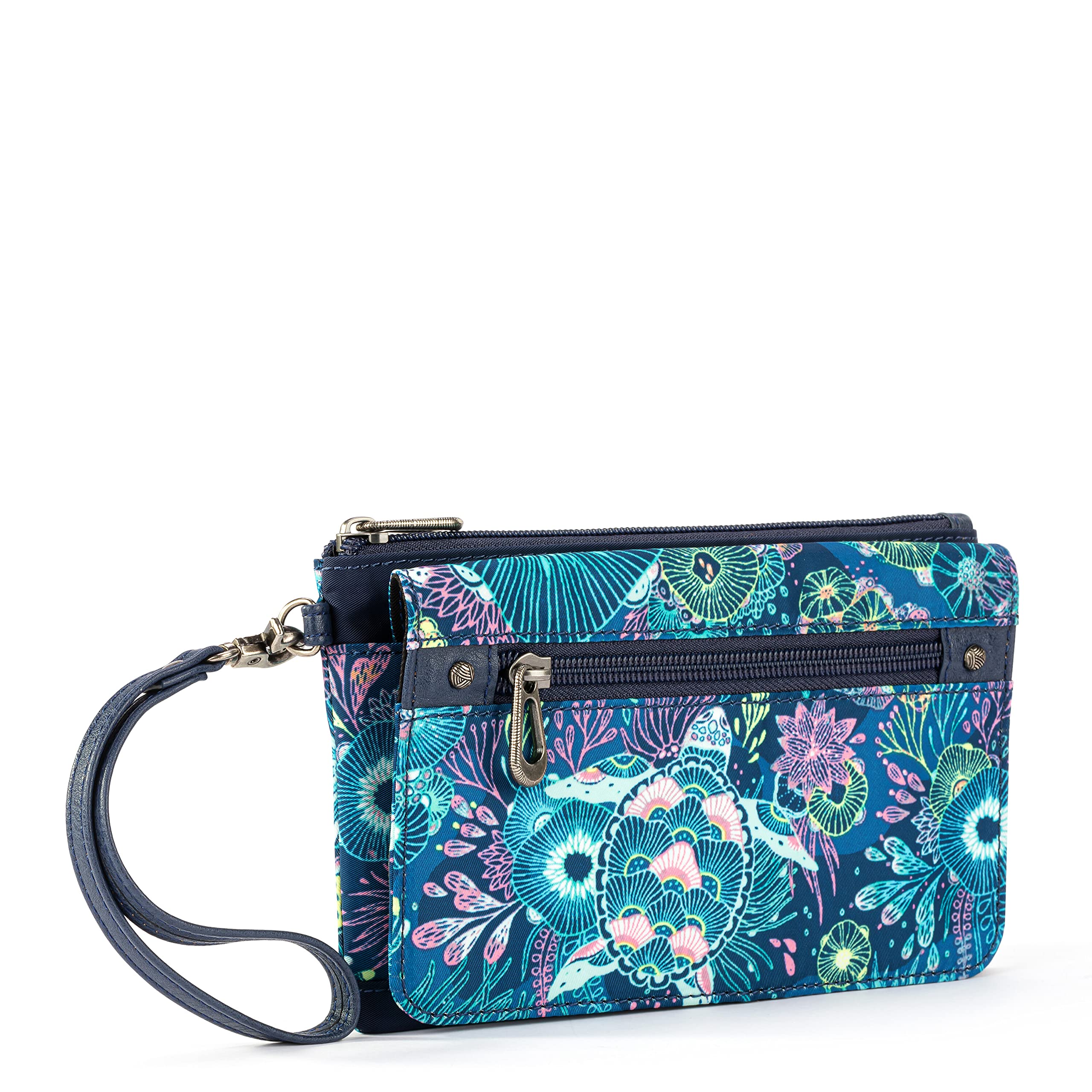 Sakroots Corin Smartphone Flap Crossbody in Eco-Twill, Royal Blue Seascape