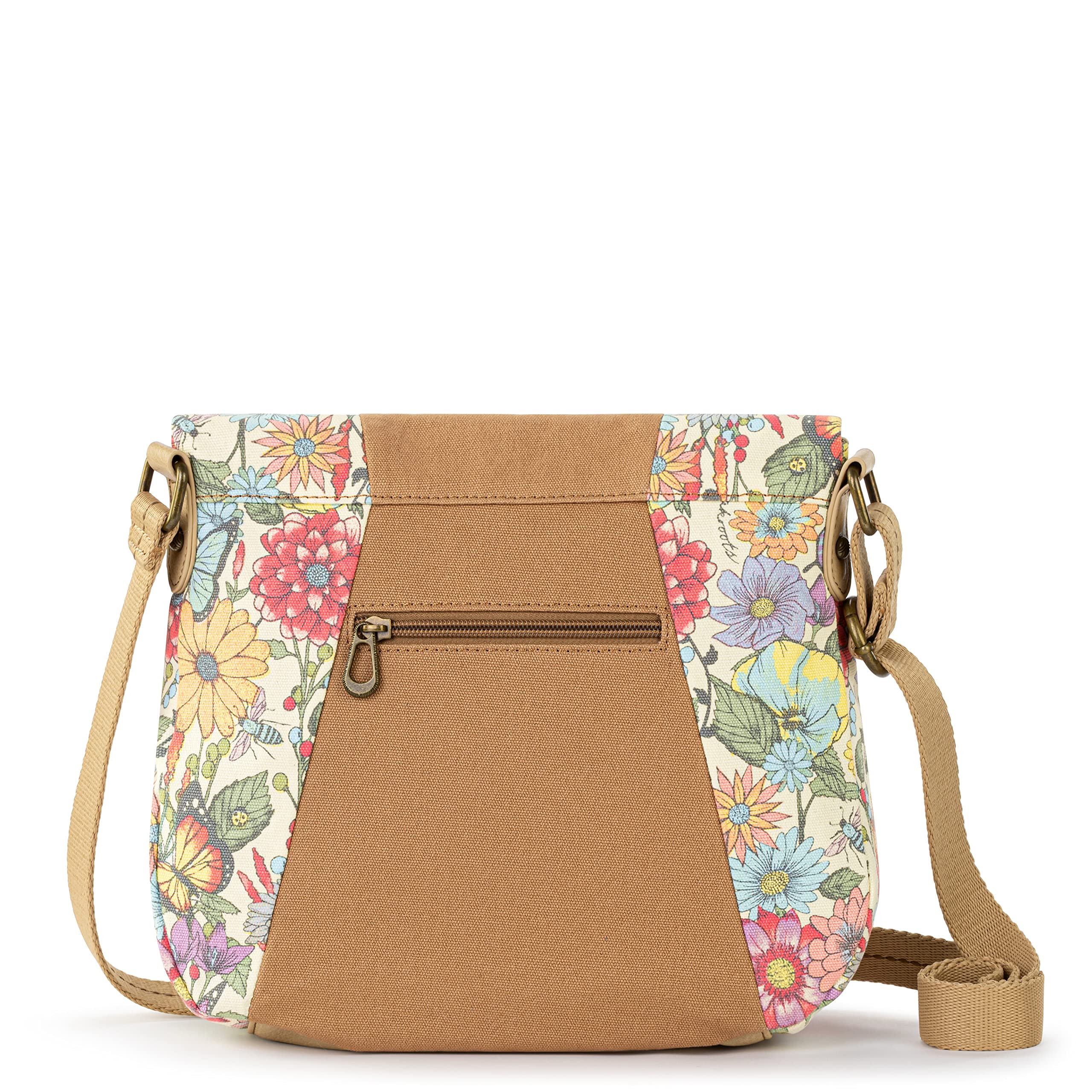 Sakroots Foldover Crossbody Bag in Cotton Canvas, Pinkberry in Bloom